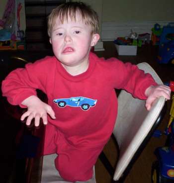 Jacob, age 5, a kid with Down Syndrome, who this time looks very Down Syndromey