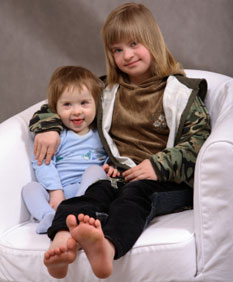 Children with Down syndrome - sisters